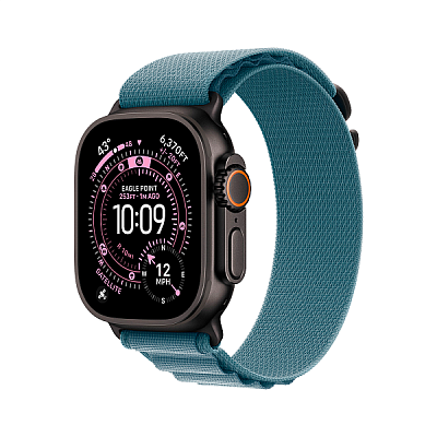 Смарт-часы Apple Watch Ultra 3 GPS + Cellular, 49 мм, черный титан, ремешок Alpine Loop Light Blue